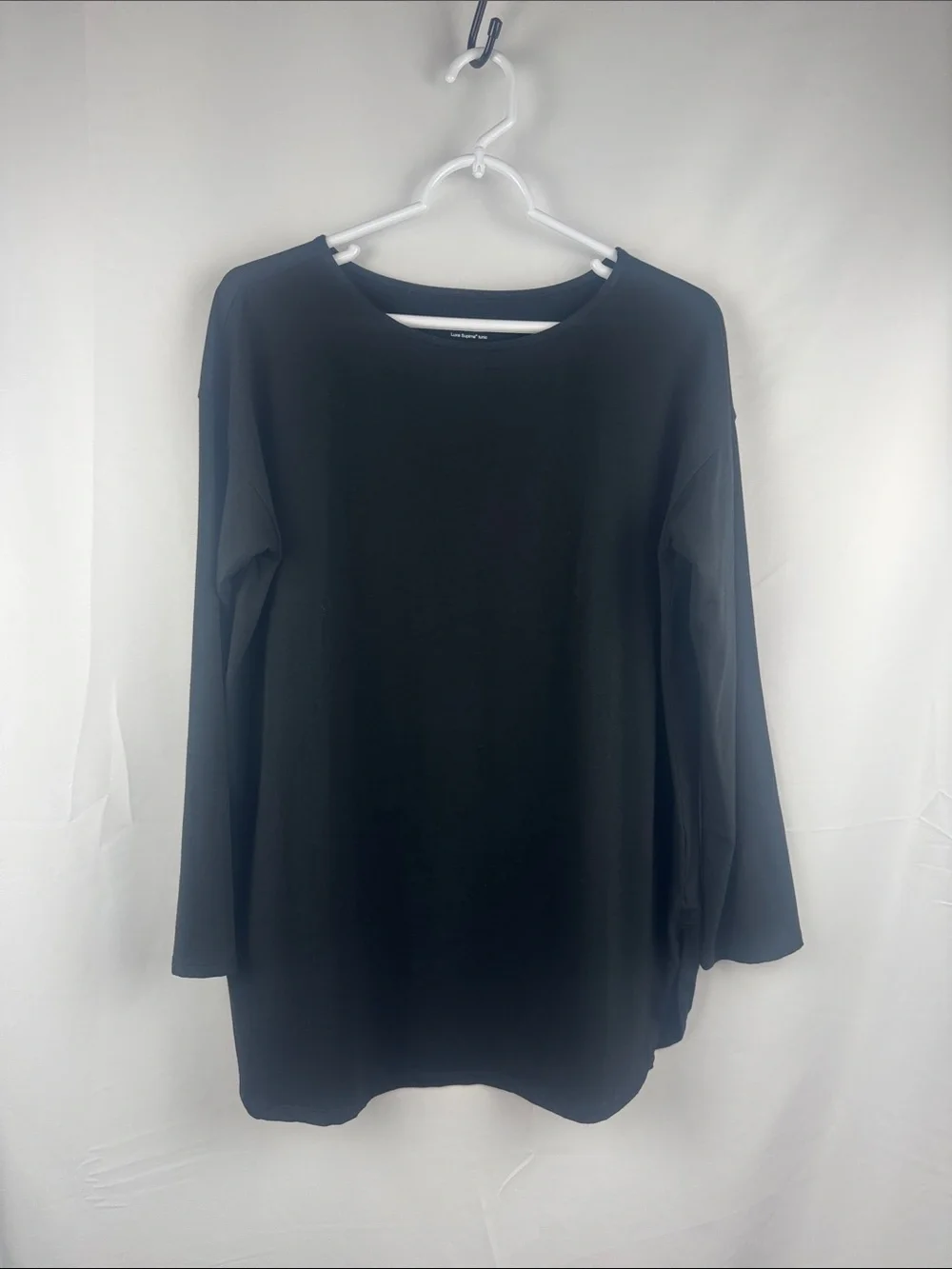J Jill Luxe Supima Tunic Shirt Black Size S Soft Stretch